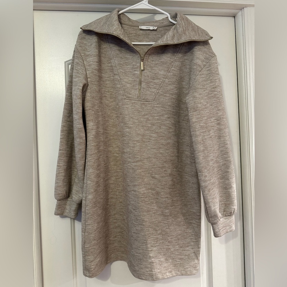 MANGO zip up sweater dress